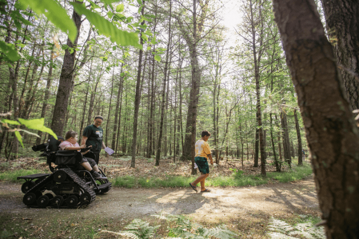 Muskegon Luge and Adventure Sports Park has a all-terrain track chair that can be used to explore the park's trails.