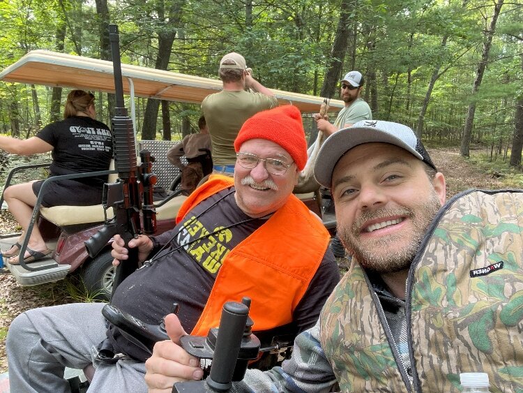 Hunt 2 Heal founder Carson Nyenhuis with a guest of the accessible hunting lodge. 