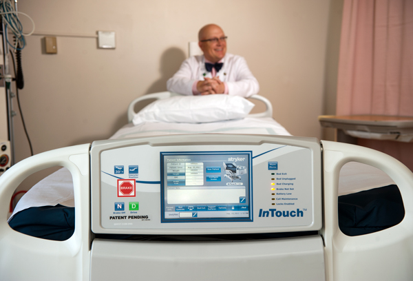 The InTouch Critical Care Bed uses touch screen technology for many of its functions. 