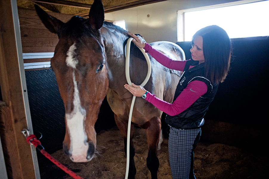 Erin McElmurry of Every Stride Dressage in Vicksburg uses PEMF Therapy to help humans and animals with chronic pain and tissue repair.