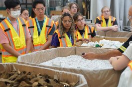 Students from the Wege High School Collaborative Studio tour Padnos Recycling.