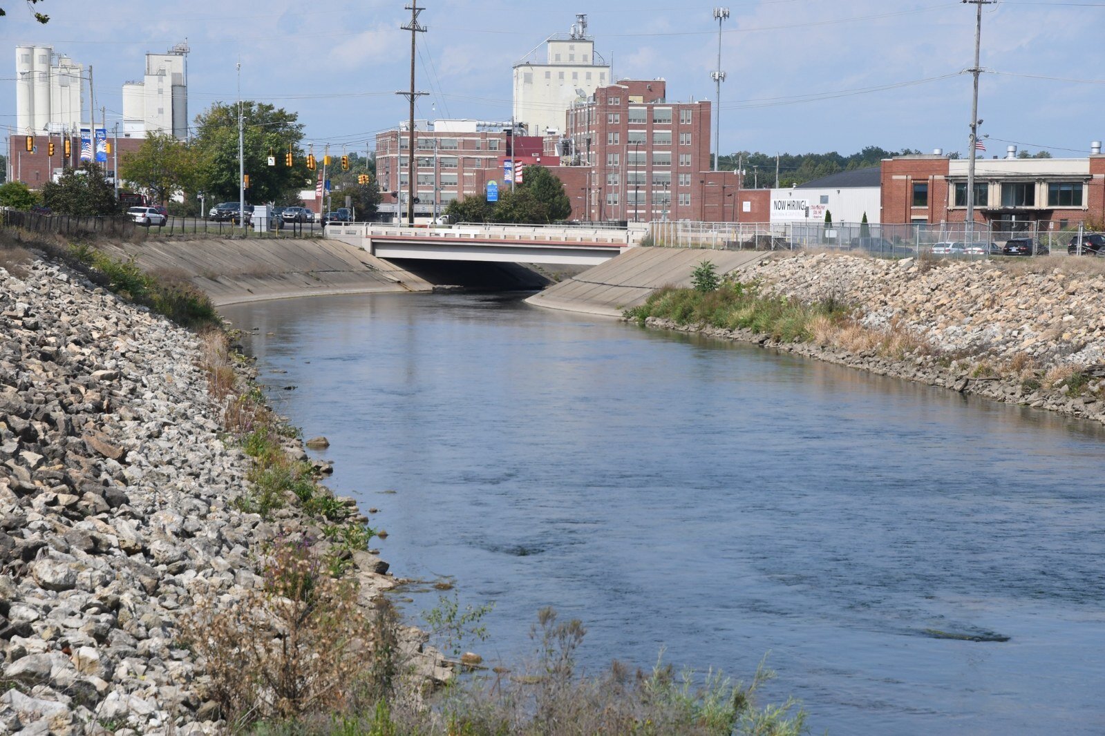 View of the Kalamazoo River below the dam just north of Dickman Road.