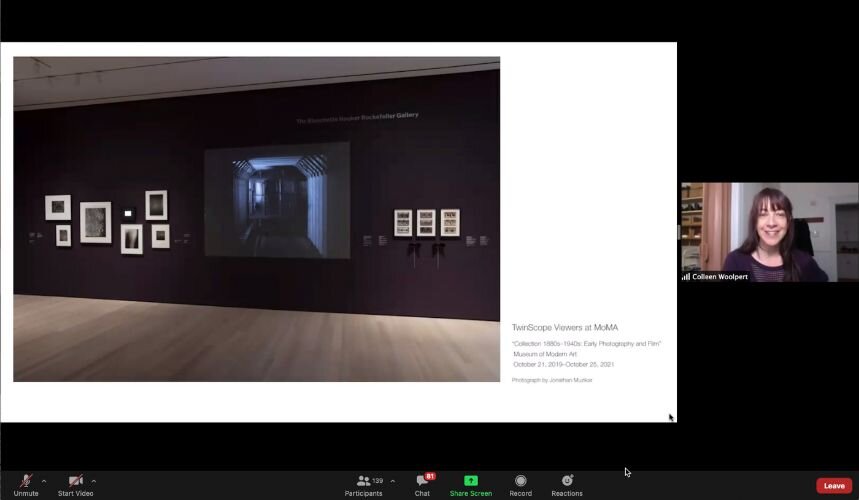 Giving a zoom artist talk (TwinScope Viewer at MoMA shot).