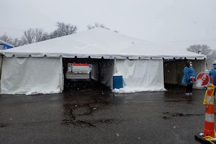 At an earlier drive through testing event in Kalamazoo. The next tests will be offered Thursday, April 23.