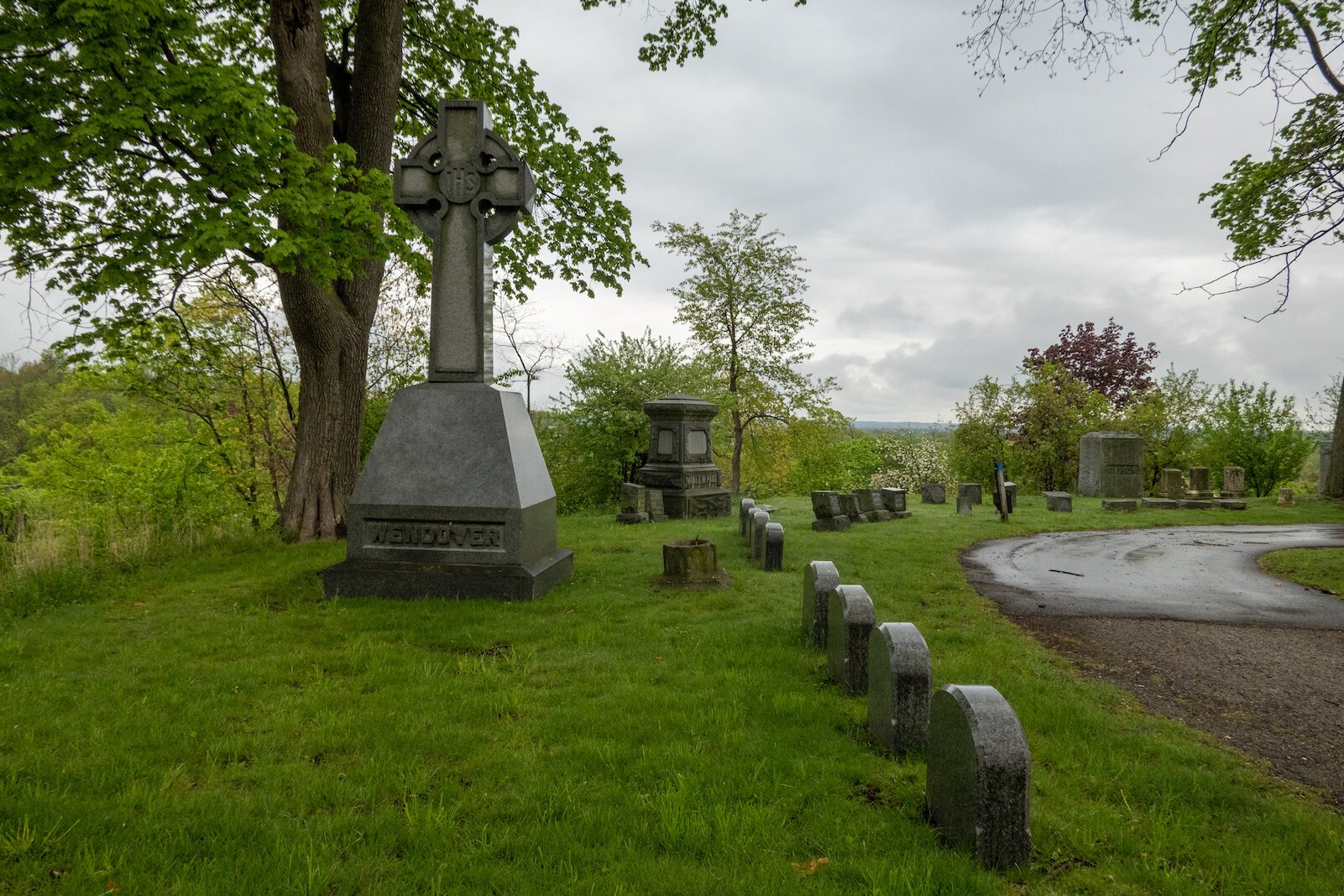 The size and style of the tombstones and markers at Mountain Home Cemetery cover a wide variety of tastes and styles. 