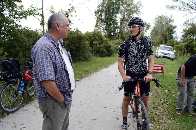 Vice president of Friends of the Kal-Haven Jeff Green and Michigan DNR ranger Matt Metzger.