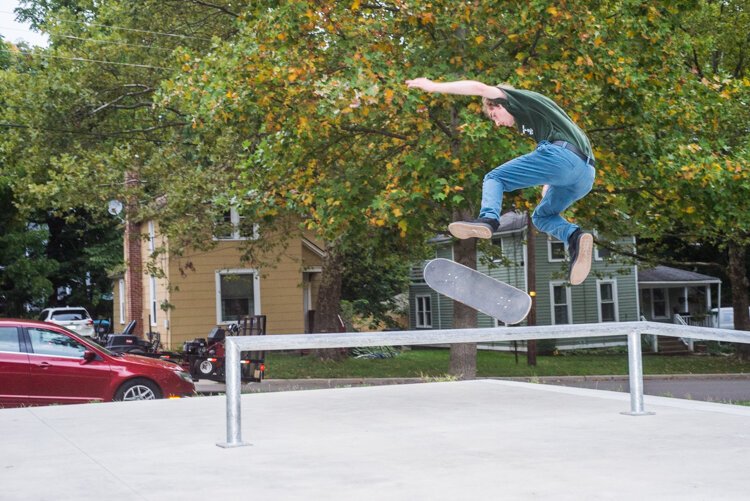 Skateboarders of all skill levels enjoy the simplicity of the Davis Street Skate Plaza.