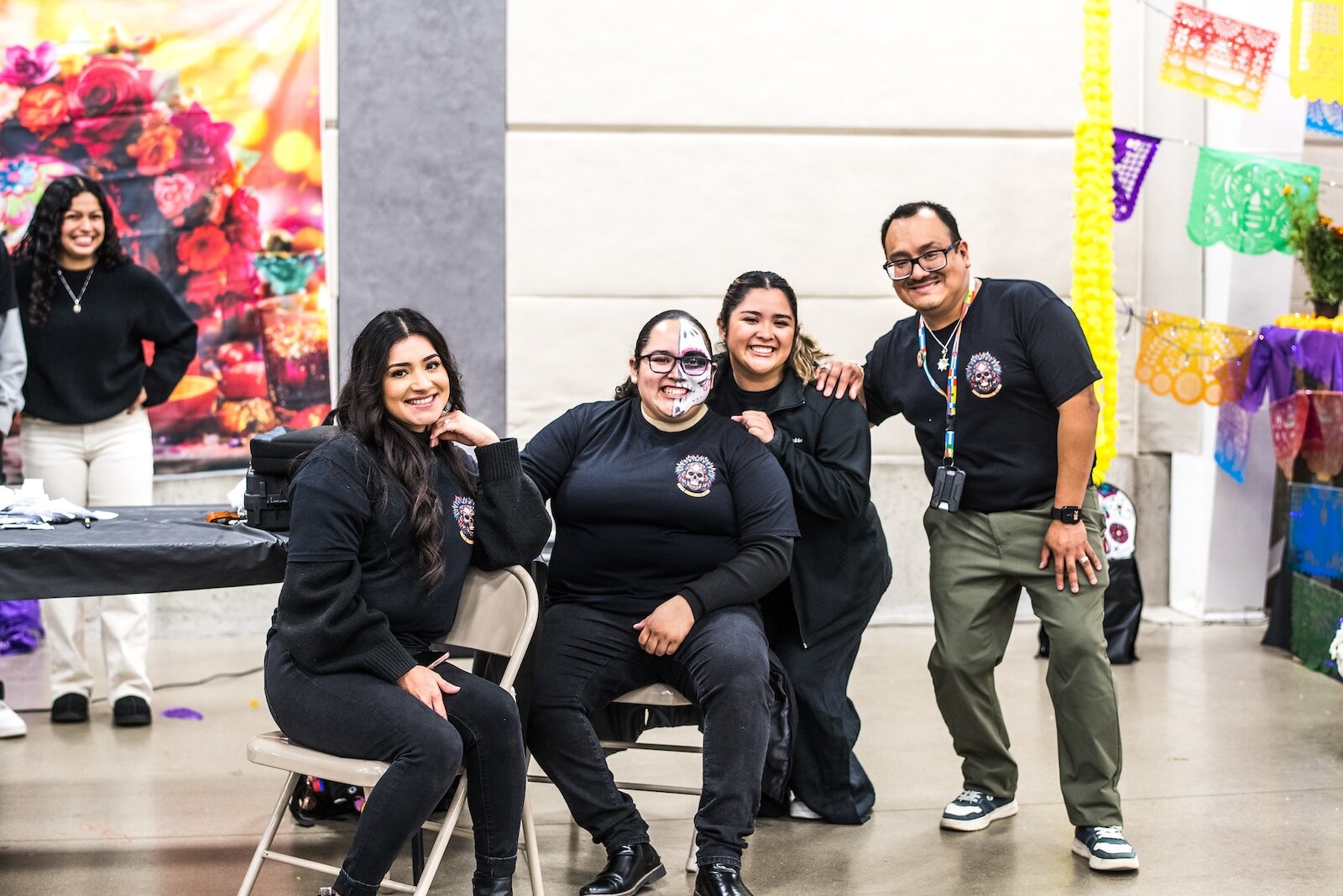 Eva Ramirez, Jessica Cortes, Sandra Cortes, Adrian Vazquez-Alatorre at the 10th Día de Los Muertos this year. 