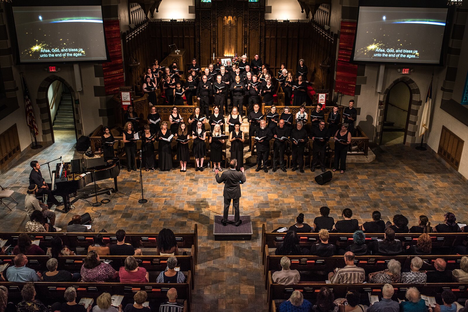 A balcony view at the Kalamazoo Choral Arts May performance, Vigil Against Violence.