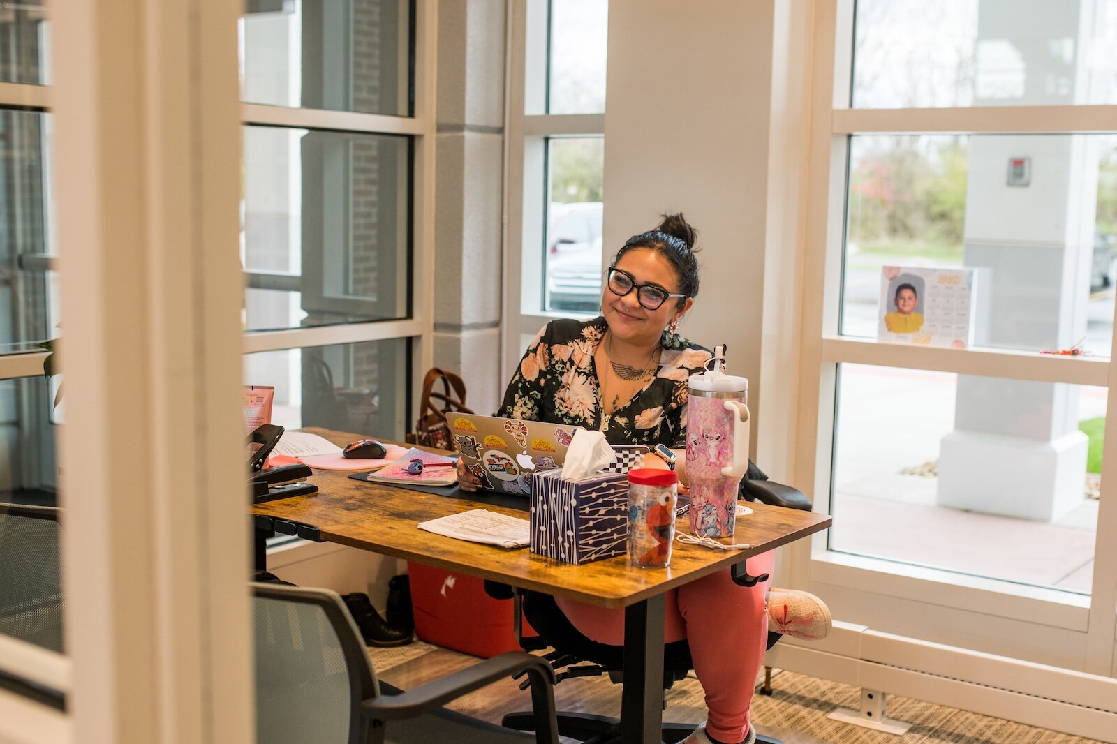  Liliana Obregon, Preschool Family Administrator, works in the program that has grown from 18 to 40 in the new building.