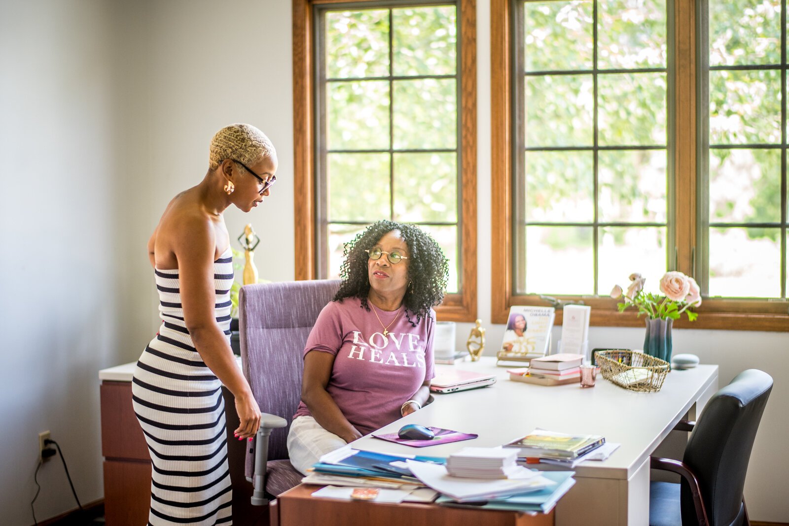 Megan Allen, Program Director, and Pam Coffey, Executive Director of Healthy House for Women in Kalamazoo