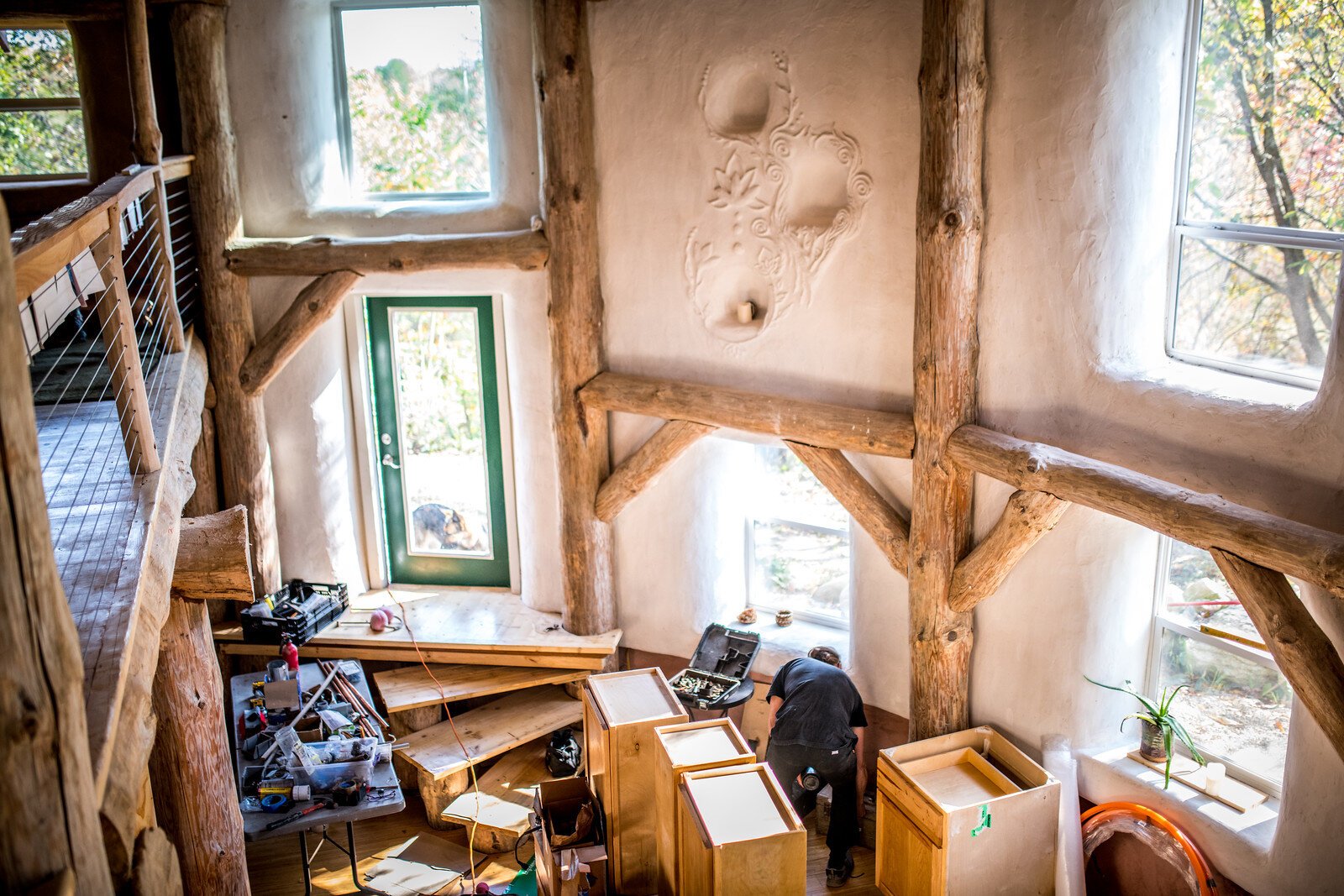 olfed's straw bale house is still a work in progress. The family hopes to move in for real by winter.