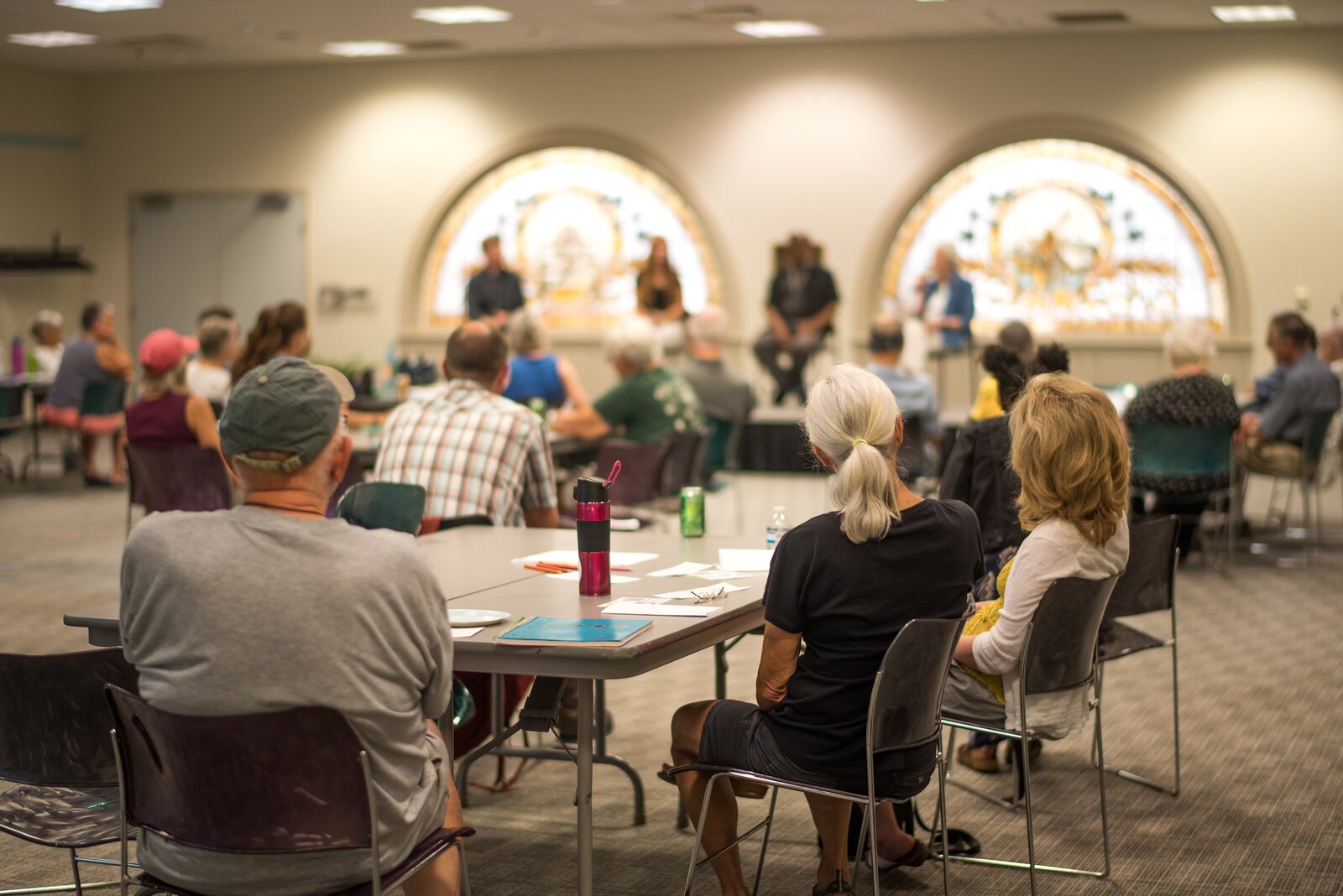 The August Kalamazoo Lyceum drew a packed house to the Kalamazoo Public Library's Van Deusen Room.