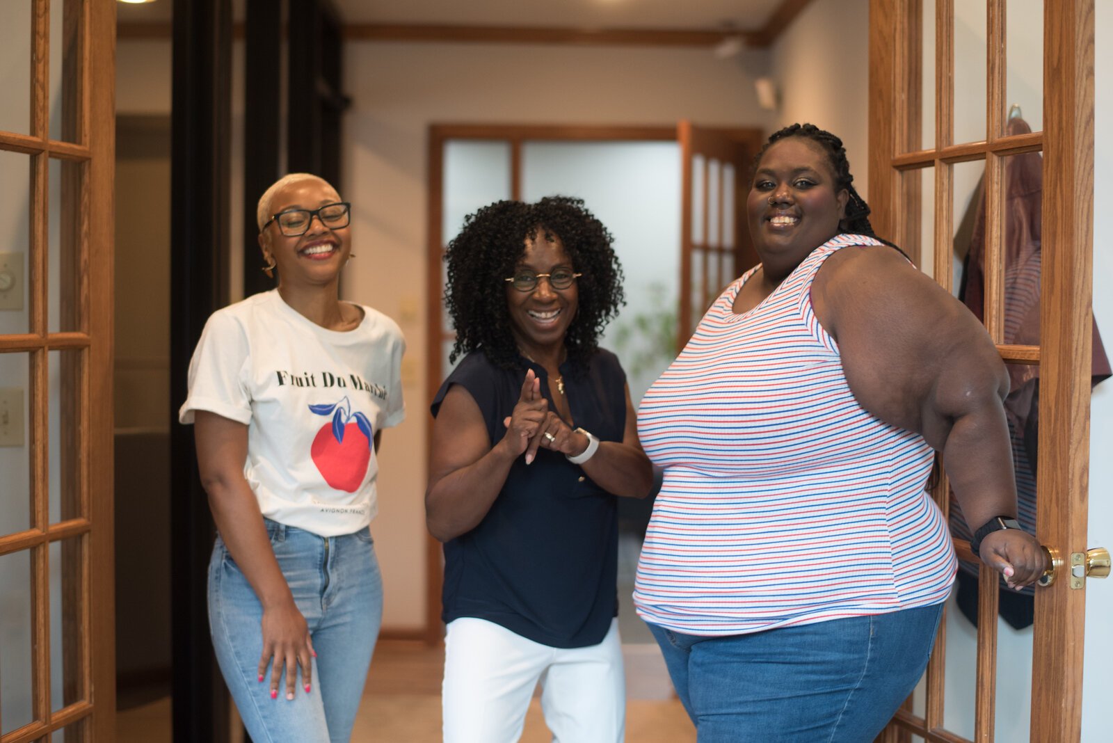 Megan Allen, Program Director, and Pam Coffey, Executive Director of Healthy House for Women in Kalamazoo, and resident Willesha Riddle