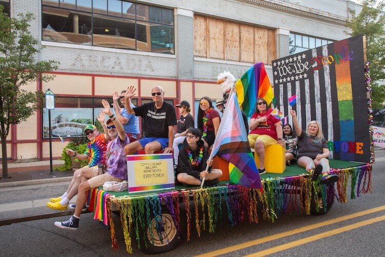 A float in the Battle Creek Pride Parade