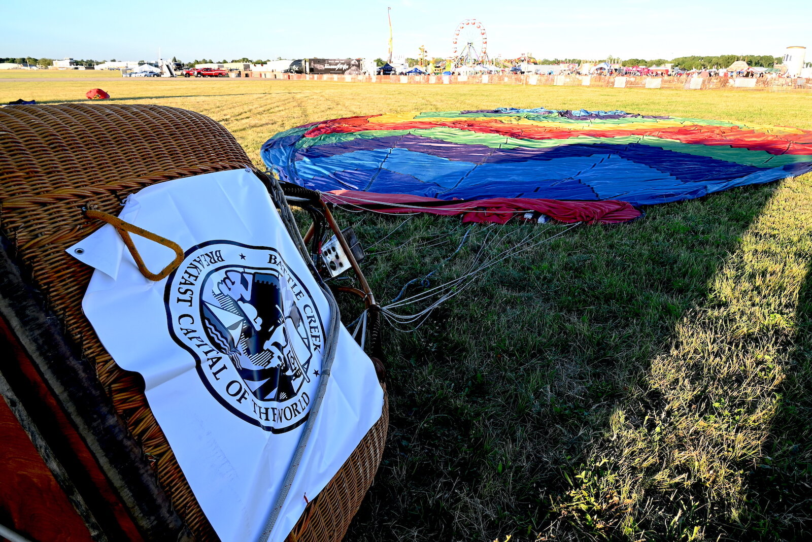 Dale Wilson’s balloon lays out and is ready for July 3’s balloon illume.