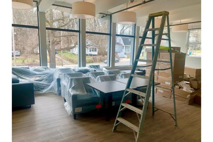 A community room is shown inside the Enlightenment Recovery treatment center that is under construction at 1430 Alamo Ave. in Kalamazoo.