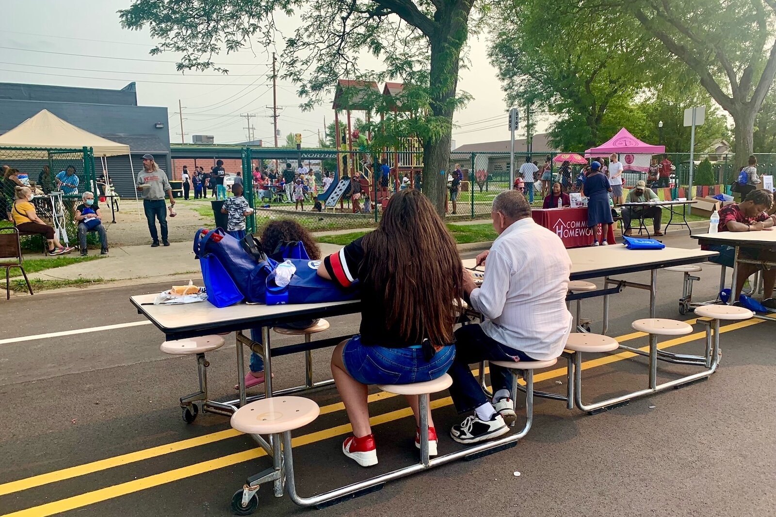 One block of North Street adjacent to the 612 N. Park St. offices of the Northside Association for Community Development was closed Tuesday afternoon to allow room for National Night Out.