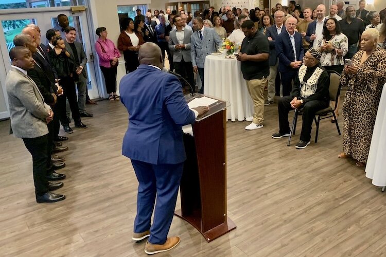 An audience of about 120 people gathered on Tuesday, Sept. 24, 2024 for the launch of Kalamazoo Forward Ventures.