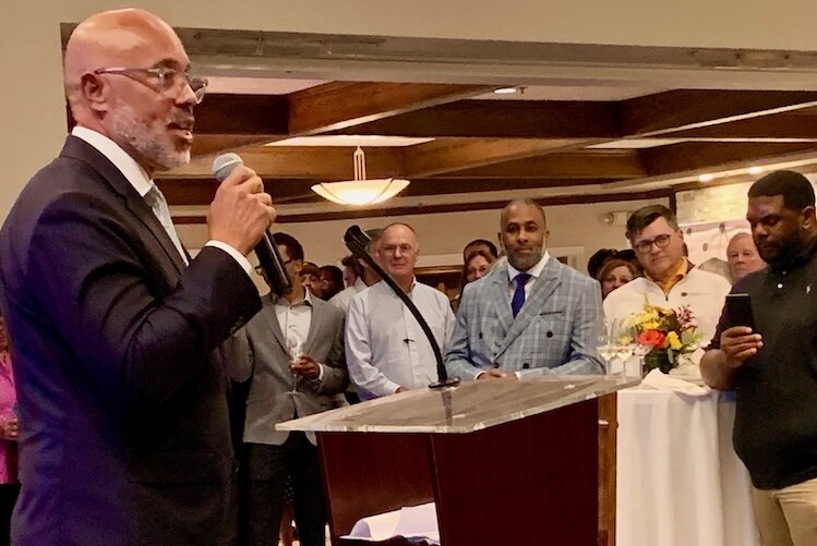 Von Washington Jr. makes comments during  the Tuesday, Sept. 24, 2024 launch of Kalamazoo Forward Ventures.