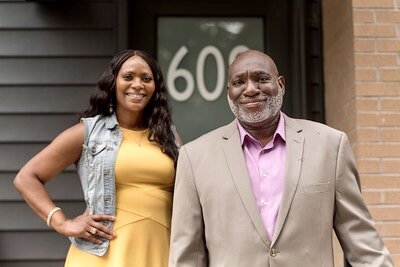Realtor Twala Lockett-Jones joined Sydney Ellis and many others for the Tuesday, June 25, 2024 opening of the Eastside Square Condominiums.