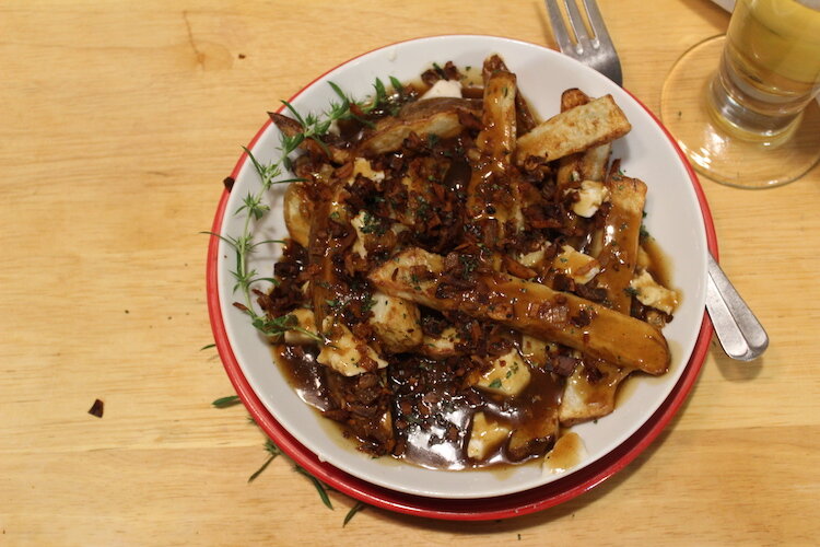 Wild Mushroom Gravy and Savory Struesel Poutine