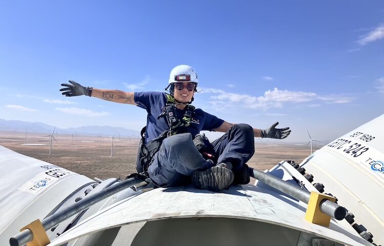 Anna McClerkin,  KVCC’s Wind Turbine Training Academy’s recent graduate