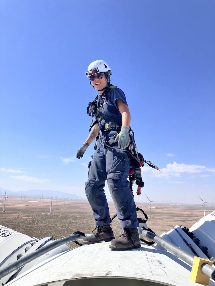 Anna McClerklin, a recent graduate of KVCC’s Wind Turbine Training Academy