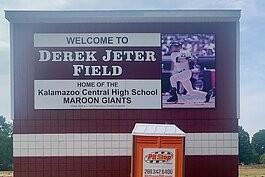 Derek Jeter Signed High School Jersey Kalamazoo Central High