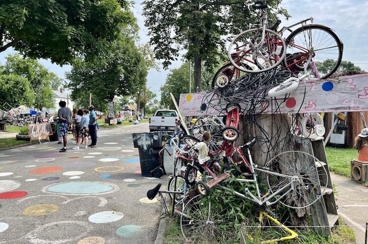 Detroit is covered in public art. The best way to see it is slowly, on a bicycle. 