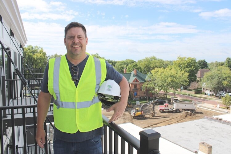 Developer John Carmichael, seen shortly before the September opening of The Watershed, his multi-use development in Sturgis. At least six of the 23 apartments would always be available for “low income” residents, Carmichael said.