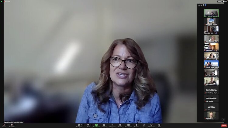 Mary Balkema, County Housing Director, speaking at a recent virtual meeting.