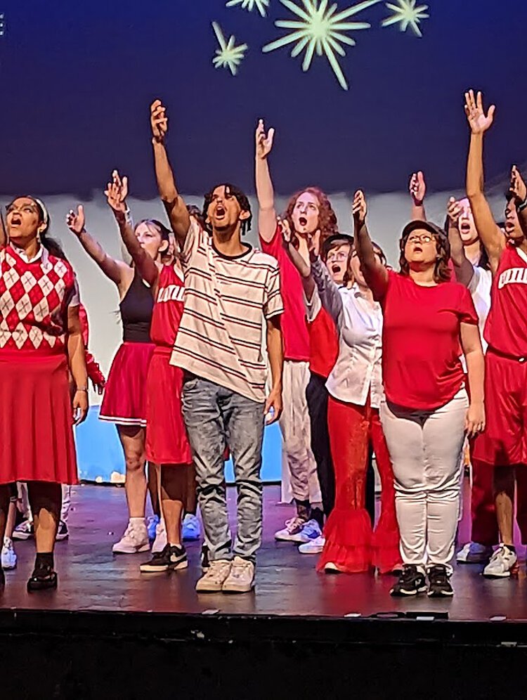  Kalamazoo Central High students in a performance of “High School Musical”