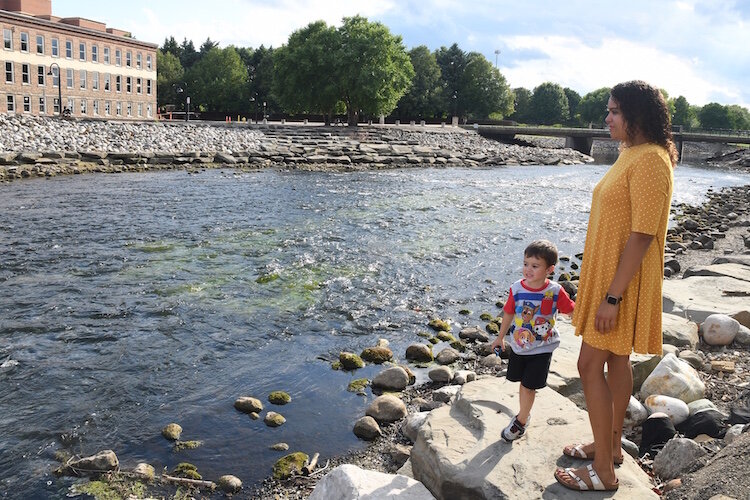 Natash Northcutt and her 3-year-old son Clark take in the view.