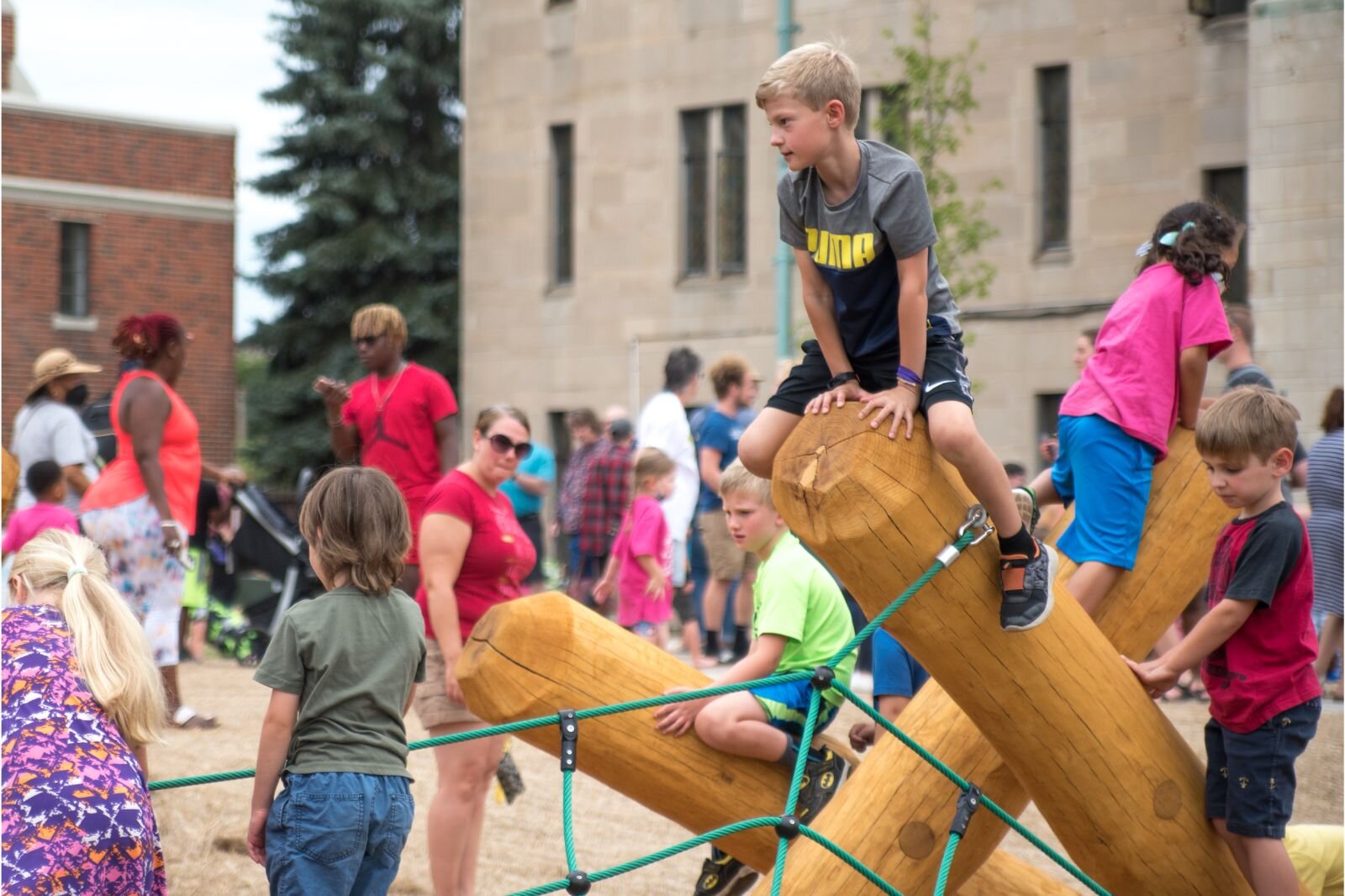 Use of the Children’s Nature Playscape on Bronson Park is free to the public.