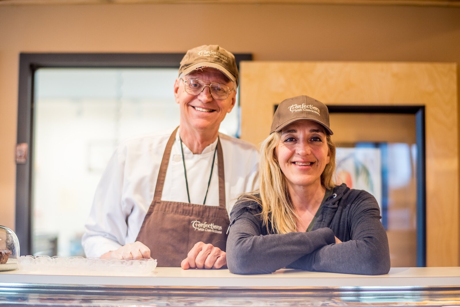 Founder, mentor, and former owner of Confections with Convictions Dale Anderson with new owner Jennifer Faketty
