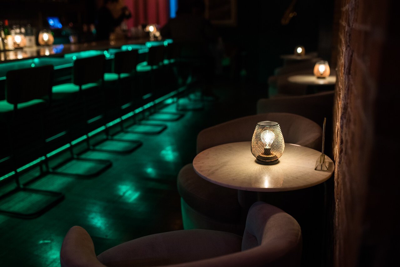 Low lighting and no windows helps create an intimate atmosphere at Dabney & Co.