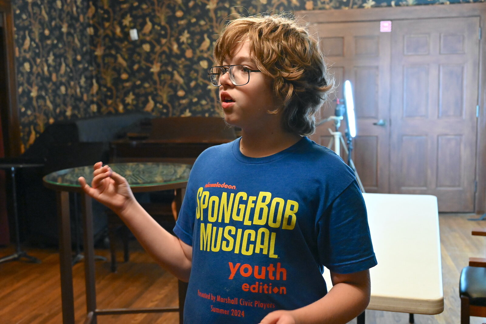 acob Chaffee, a homeschooled student from the Gull Lake area, is one of the actors in the Marshall Civic Players production of “The SpongeBob Musical-Youth Edition.”