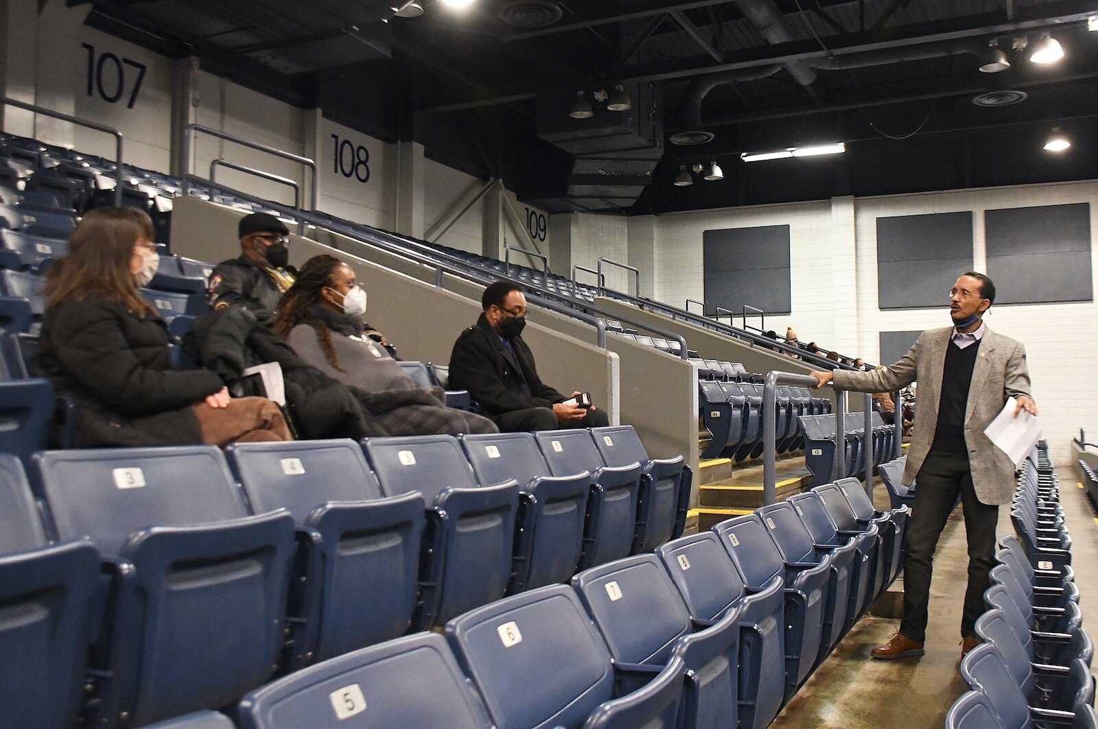 J.R. Reynolds facilitates a session of racial equity at Monday’s “We, Us, Our: 55 Shades of Black” commemoration of Martin Luther King, Jr’s birthday sponsored by the Southwestern Michigan Urban League at Kellogg Arena.