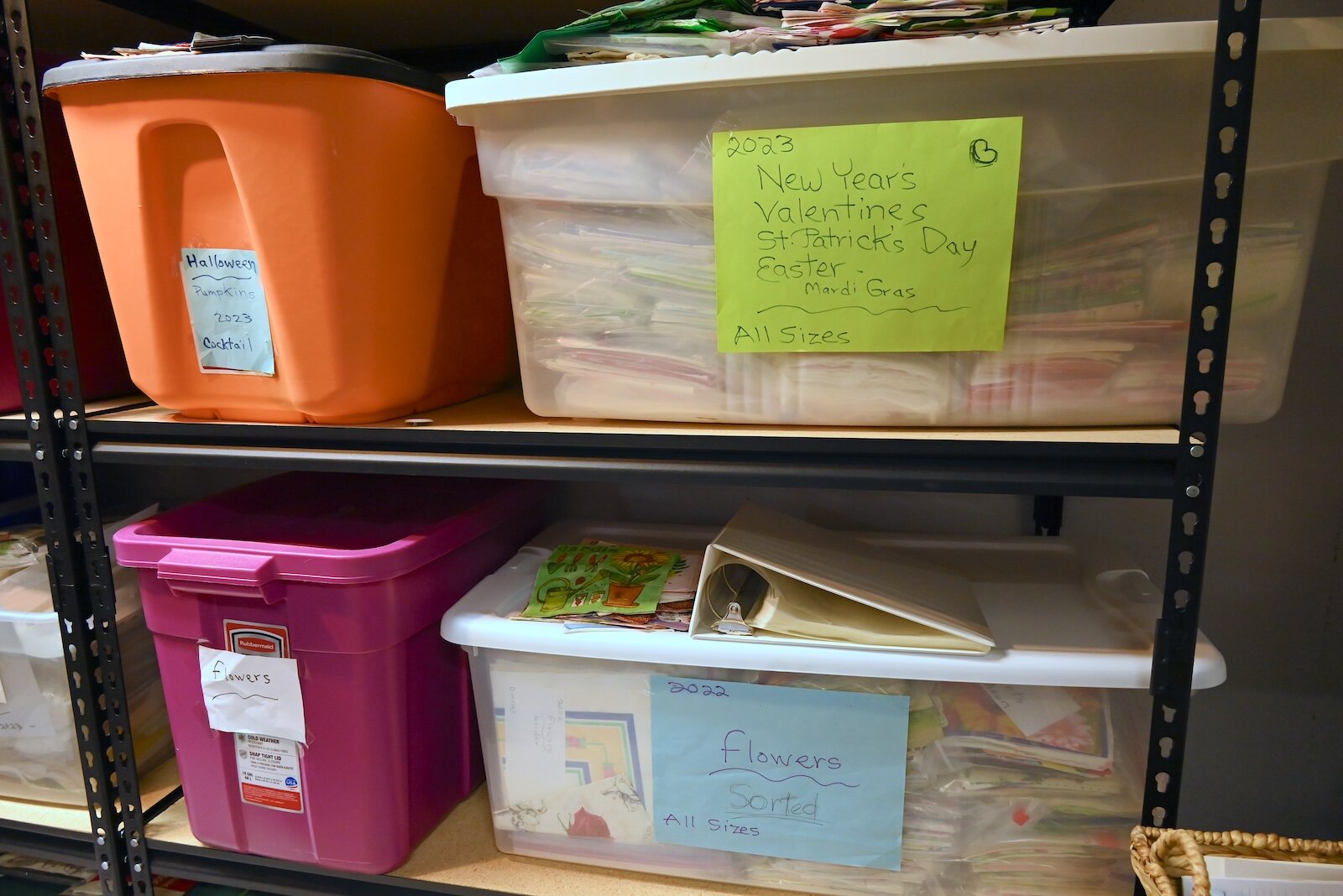 Bins filled with napkins