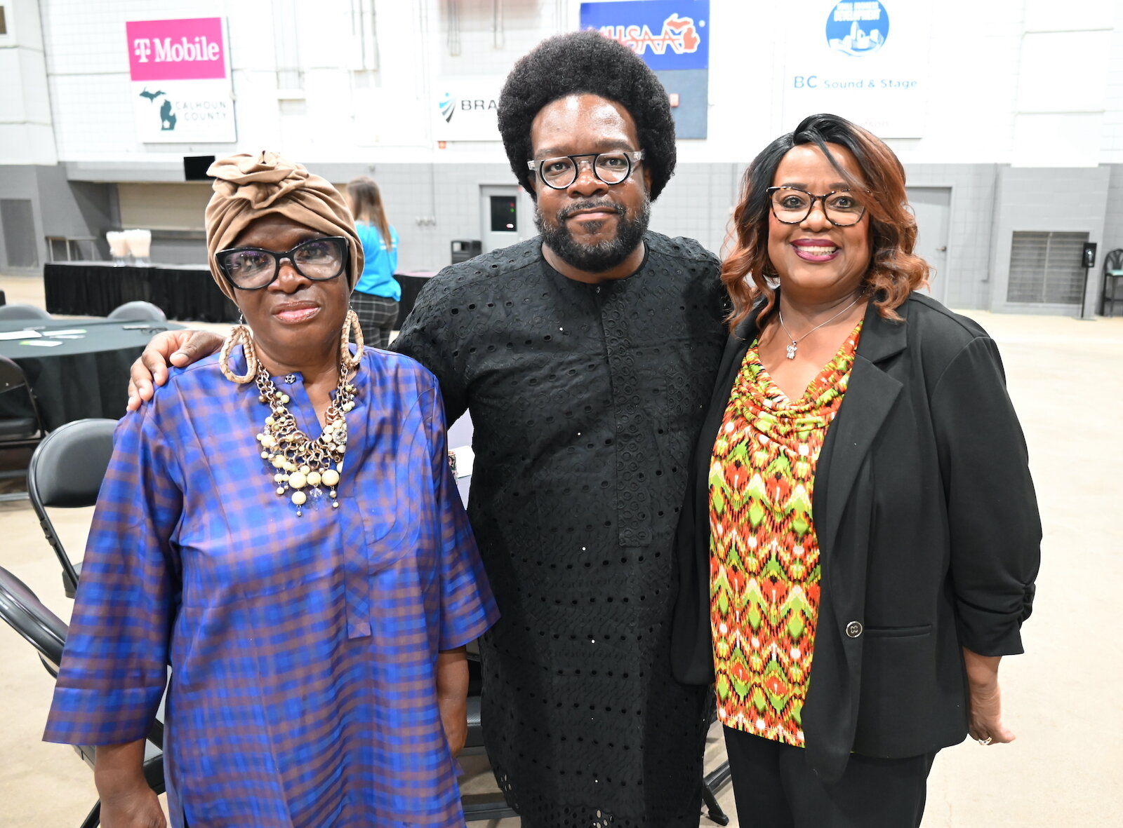 Posing for a photo at the Village Network’s Rice and Flavor event at Kellogg Arena are, from left, Marie Johnson, L.E. Johnson, and Carolyn Ballard.