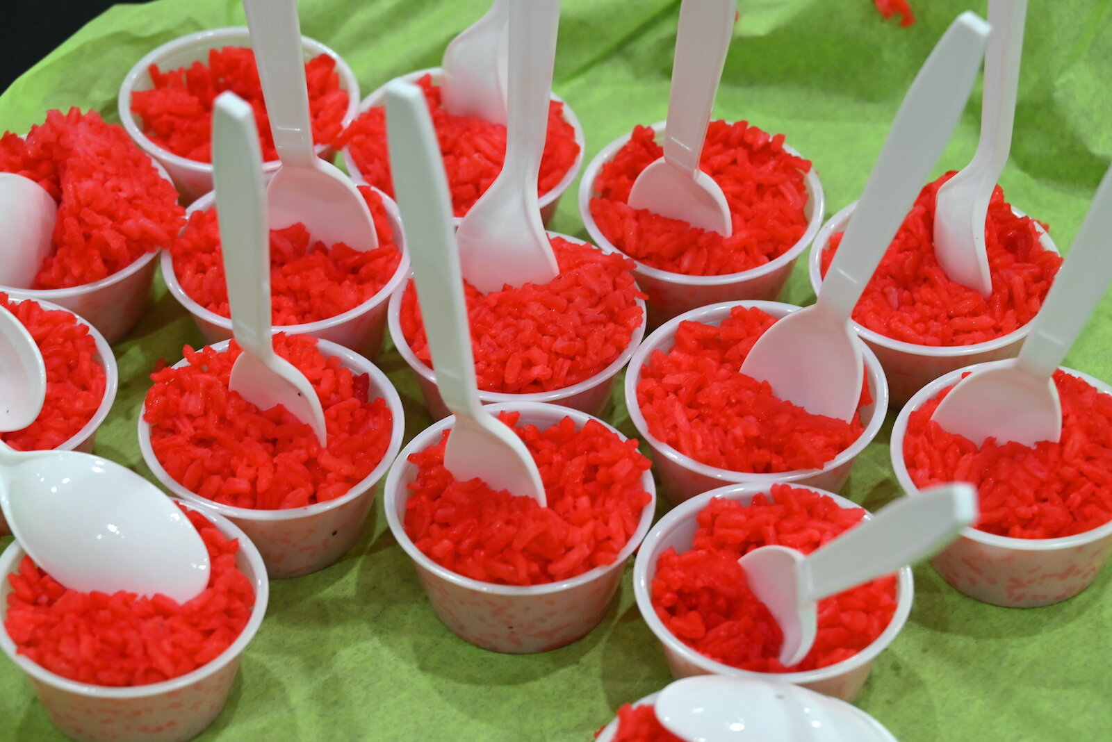 Samples of some of the rice at the Village Network’s Rice and Flavor event at Kellogg Arena