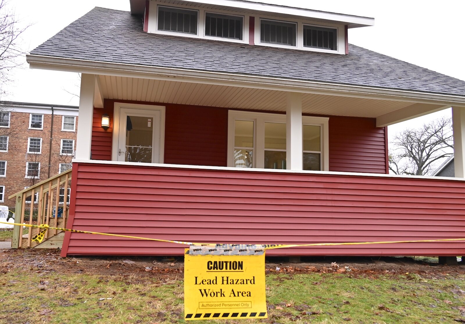 This house on Burr Oak Street in Albion is being renovated to remove lead.