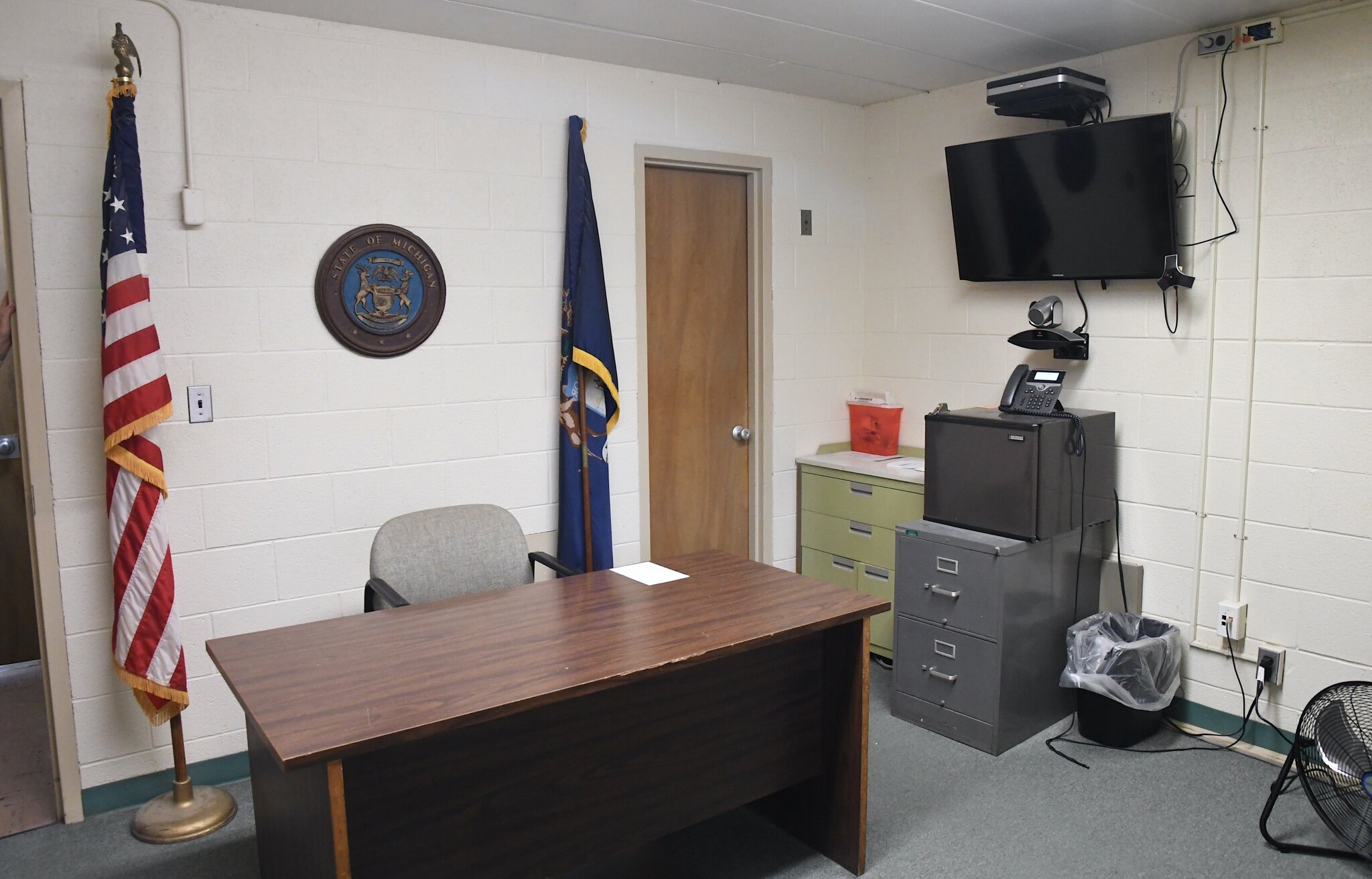 A room inside the Calhoun County Youth Center currently serves as a courtroom and a medical exam room. In the planned remodeling they will be separated.