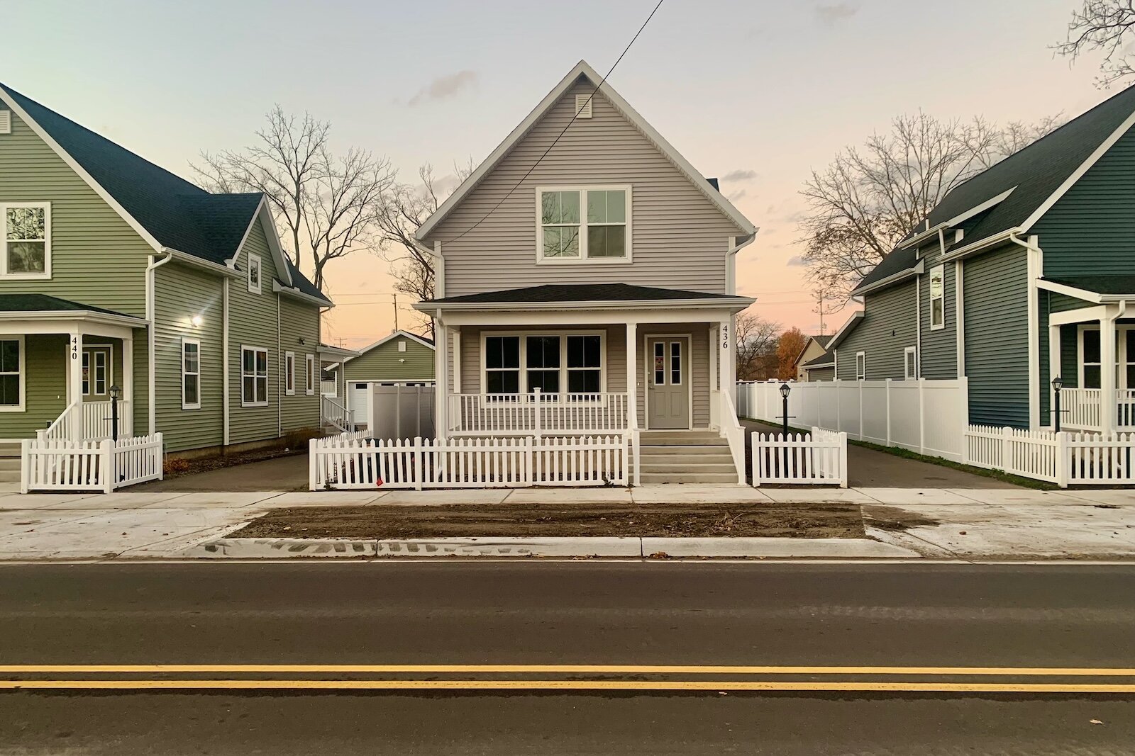 Four newly built houses in the 400 block of West Ransom Street are soon to be sold by the Northside Association for Community Development.