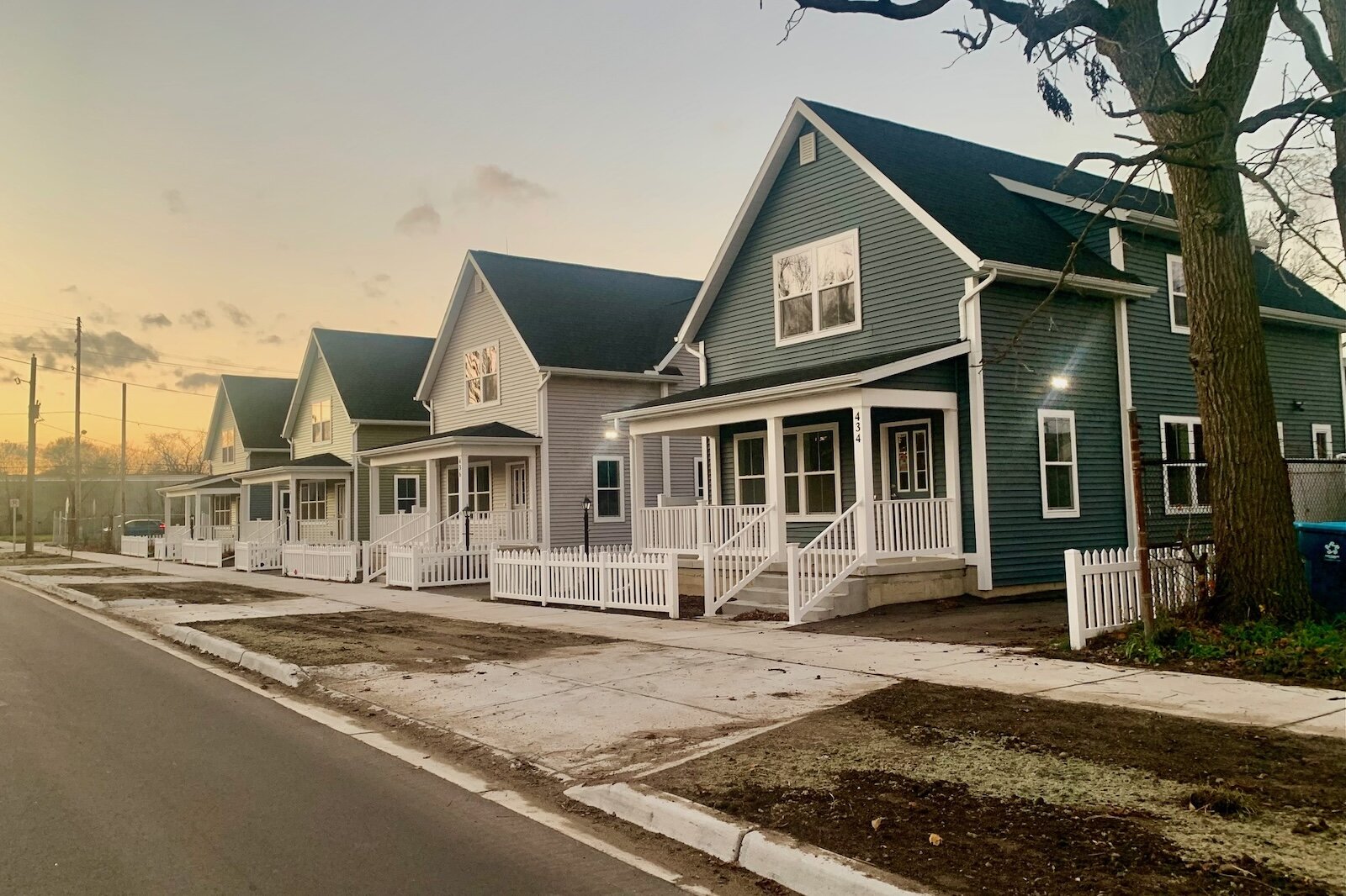 Four newly built houses in the 400 block of West Ransom Street are soon to be sold by the Northside Association for Community Development.