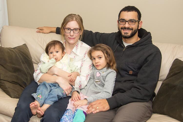 Alfonso and Ashley Espinosa with their two children, Gia, 5, and Rosa, 17 months.