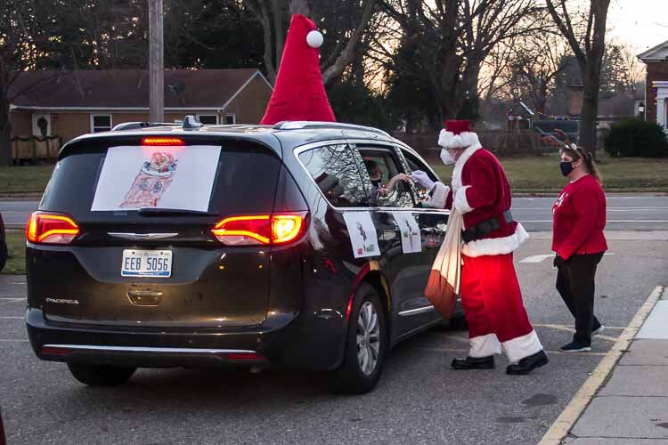 King-Westwood Elementary School families were being encouraged to decorate their vehicles with a winter or holiday theme.