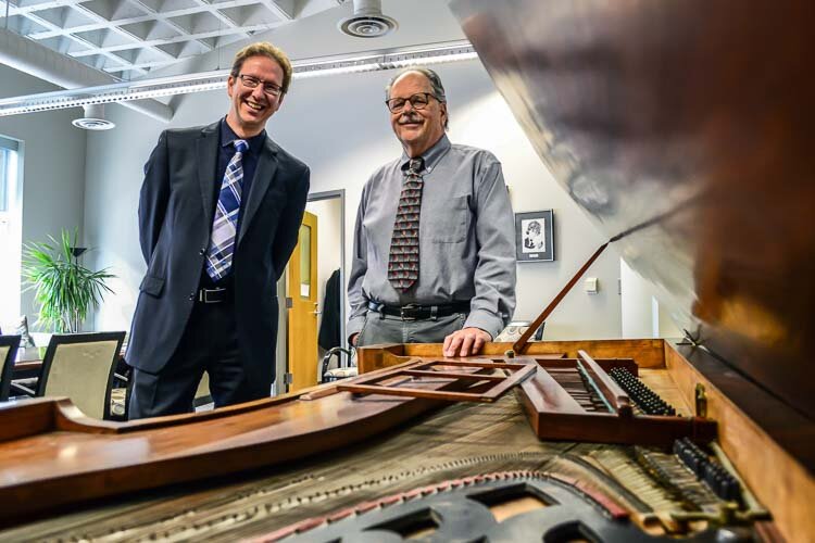 Pierre van der Westhuizen (left), along with former Gilmore director Dan Gustin, 2018 .