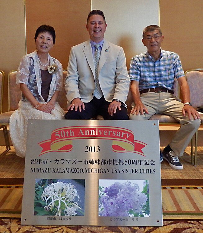 Mike Morrison poses with his hosts for his visit to Namuzu in 2013.